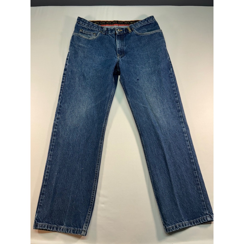 Beretta Mens Straight Leg Denim Jeans Medium Wash Blue Outdoor Rugged